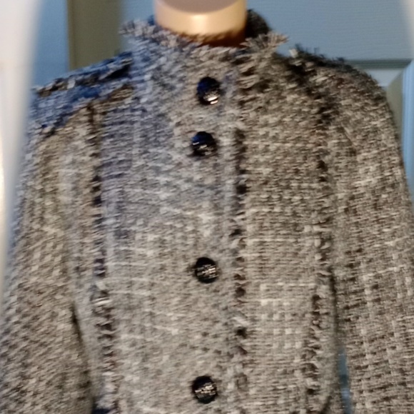 GUESS LOS ANGELES GRAY/BLACK TWEED COAT, SIZE LARGE - Picture 2 of 15